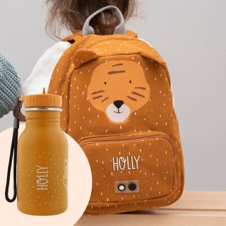 Kindergarten-Set Tiger, Rucksack und Flasche personalisierbar