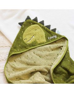 Baby-Handtuch Dino mit personalisierbarer Kapuze